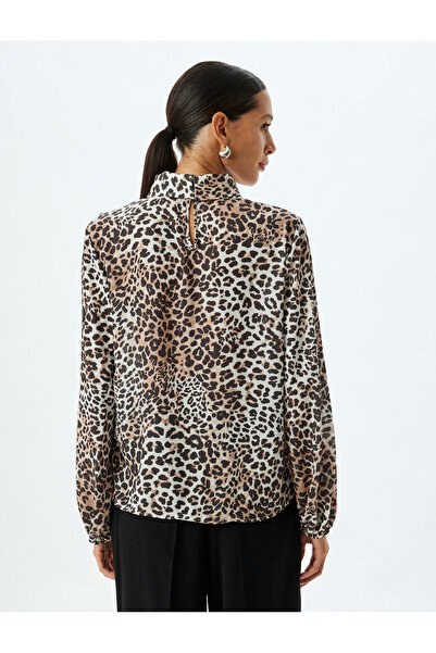 Koton Women's Beige Leopard Blouse