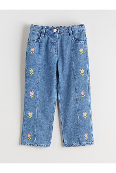 LC Waikiki Indigo Floral Girl's Jean Pants