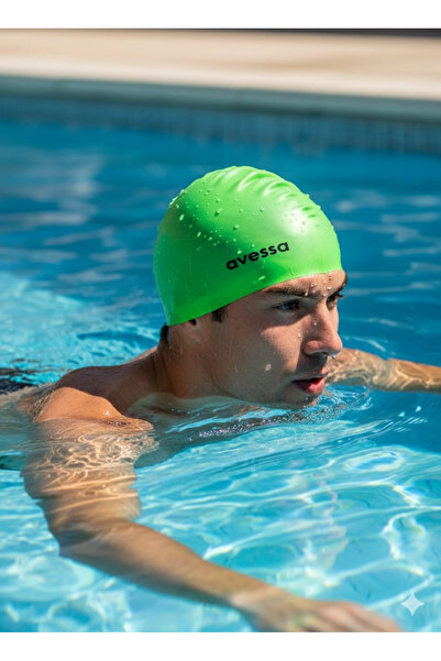 AVESSA Sc707 Silicone Swimming Cap Green