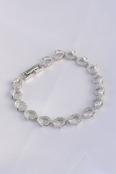 Skygo Vip Series Brass Zircon Stone Silver Color Barley Model Bracelet - Tj-Bb6062