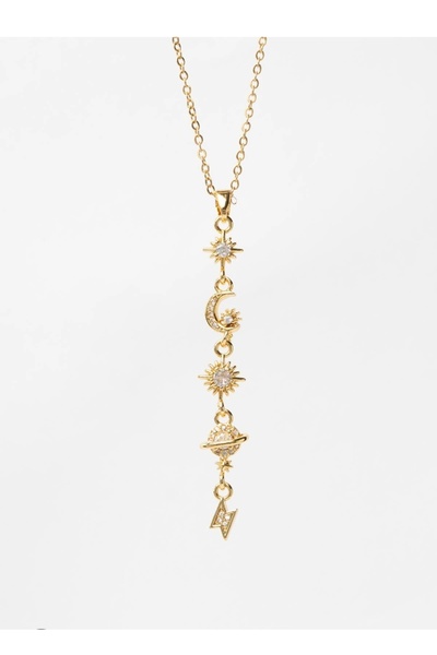 shop قلادة فولاذية على شكل حرف Y، مع تفاصيل كوكبية