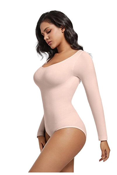 TAYOEA Women's Long Sleeve Shapewear Bodysuit Slimming Tummy Control, XL