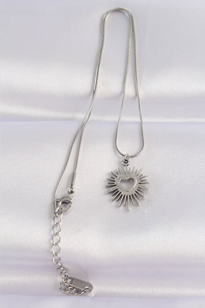 Skygo 316L Steel Chain Silver Color Heart Sun Design Necklace - Tj-Bko8658