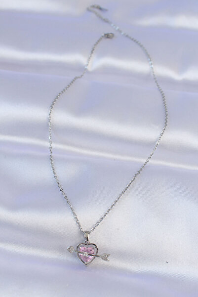 Skygo 316L Steel Chain Silver Color Pink Zircon Stone Eros Necklace - Tj-Bko8743