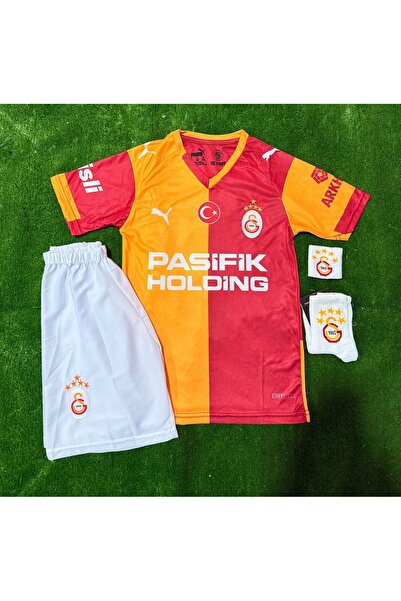 SPECİAL ARENA Galata.sarây\\V.Osimhen Sarı Kırmızı 2026 Parçalı Yeni Sezon Çocuk Futbol Forması 5Lİ Seti/PASİFİK/