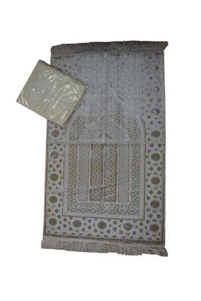 Generic Premium Velvet Prayer Mat with Prayer Dress - Free Size, Beige