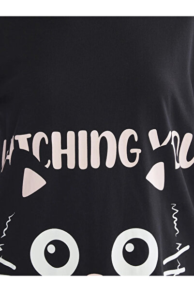 LC Waikiki Crew Neck Printed Women's Pajamas Set