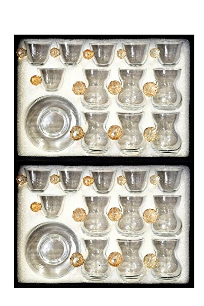 AL OSTORAH طقم كاسات شاي وقهوة كرستال فاخر مكون من36 قطعة