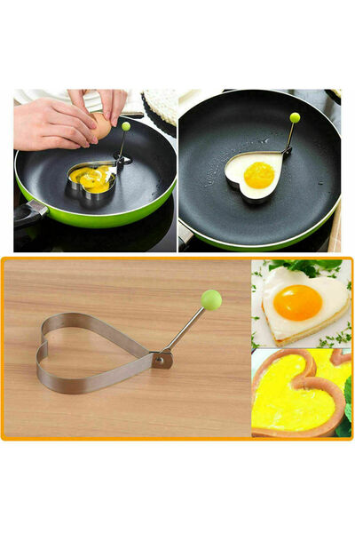 Skygo Metallic Heart Shaped Metal Omelet Egg and Pancakes Molds