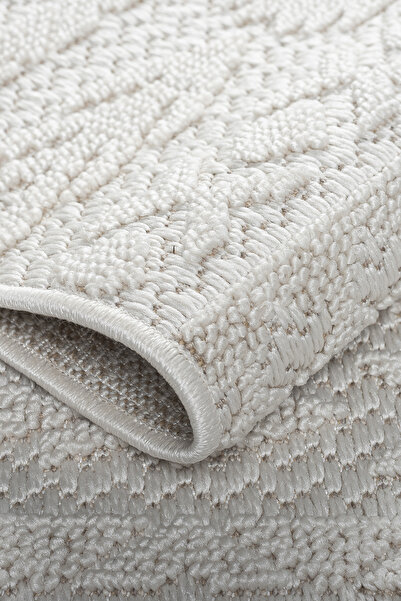 Evrium Home Krem İskandinav Modern Tasarım Sisal Bukle Özel Ölçü Salon Oturma Odası Koridor Mutfak Halısı Yolluk