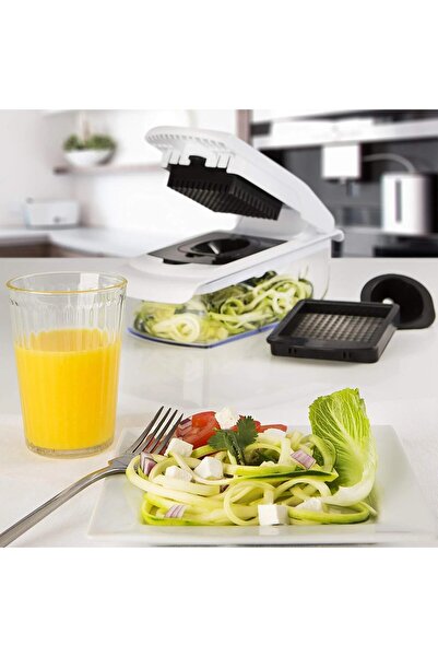 Generic Vegetable Chopper & Spiralizer - 4-Blade Slicer, Dicer with Container
