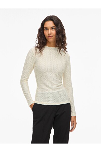 VILA Oberteil mit langen Ärmeln VISAGARA Stehkragen