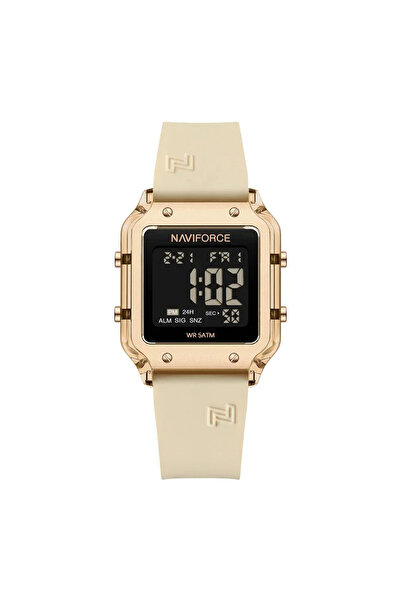 Naviforce 6105 Κρεμ Γυναικείο Ρολόι - Ψηφιακή Οθόνη, Αθλητικό, Casual, Ξυπνητ...