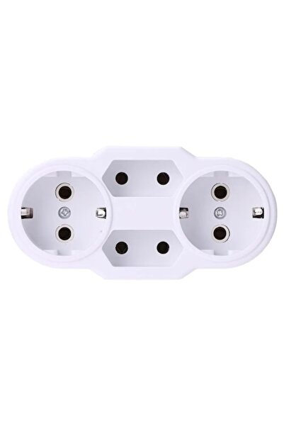 AndrexNET Adaptor priză TS06 — 2 prize Schuko + 2 prize Euro, 16A, alb