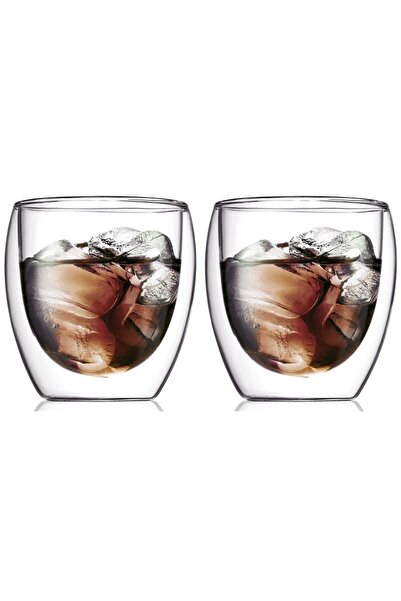 Atlas Mutfak كوب زجاجي شفاف مزدوج الجدار من البوروسيليكات بتصميم جديد سعة 250...