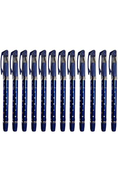 OEM Set de 12 pixuri cu gel, vârf de 0,5 mm, cerneală albastră