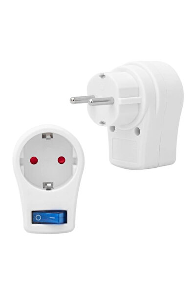 Powermaster PM-16816 Anahtarlı Akım Korumalı Tekli Priz 10 Amper - 2510 Watt Tekli Beyaz