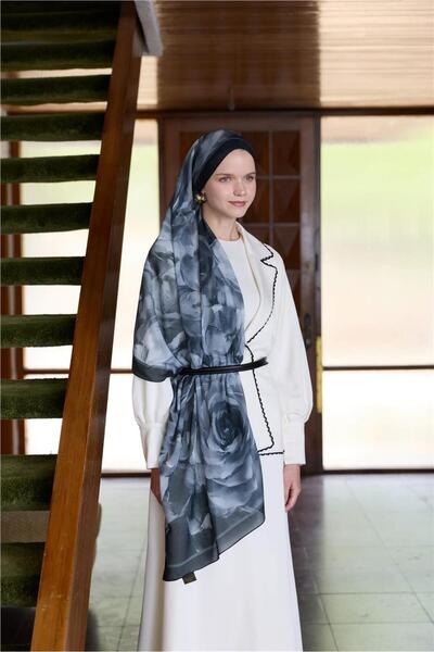 İpekhan Winter Bloom Collection Qupra Shawl 30002-10001