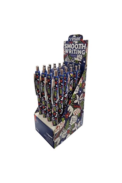 Vinson Set 24 pixuri cu gel uleios, aspect metalic, 0,7 mm, SCRIERE FINĂ