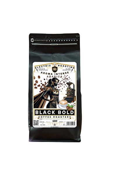 Black Bold Coffee Roastery Cafea Boabe de Specialitate, 100% Arabica, Prajire Controlata, Black Bold Aroma Intense - 500g