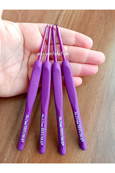 Enuyguntuhafiye Silikon Saplı Mor Tığ 1 Adet, Yumuşak Saplı Mor Tığ 2.5mm