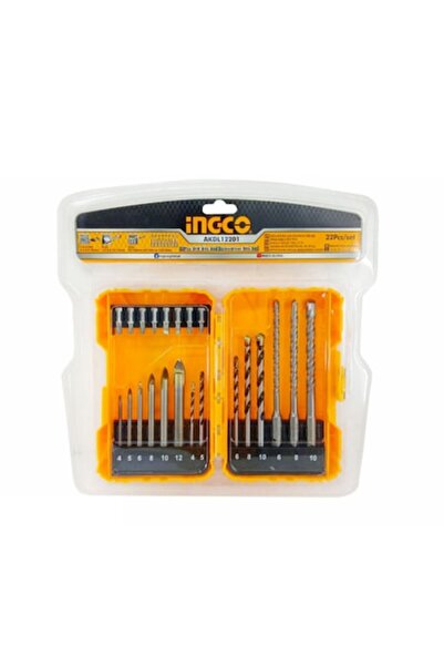 Ingco Bit and drill set for glass and concrete, 22 pcs