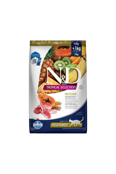 N&D Tropical Selection Kuzu Etli ve Tropikal Meyveli Kısırlaştırılmış Kedi Ma...