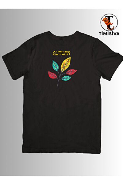 TİMİSİVA Μπλουζάκι Unisex oversized LEAVES με τύπωμα από βαμβακερό λαιμόκοψη ...