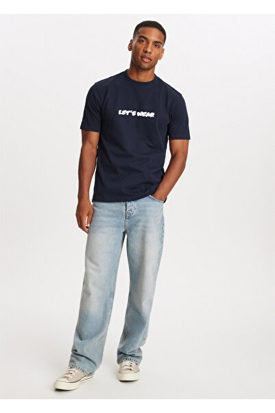 Let's Wear Μπλουζάκι περιορισμένης έκδοσης με στάμπα στο πίσω μέρος για άνδρες, άνετο μπλουζάκι με κοντό μανίκι για το καλοκαίρι