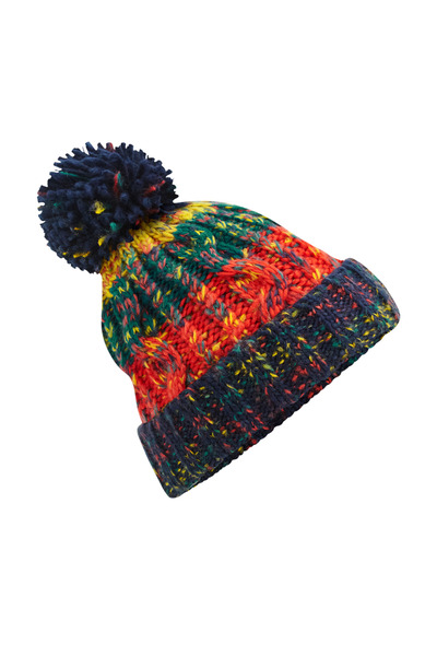 RONIC X Corks knitted lined hat, universal size, unisex, red/green/yellow