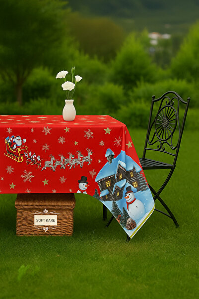 Soft Kare New Year Themed Pvc Fiber Tablecloth – Waterproof, Easy to Clean, Stylish Design