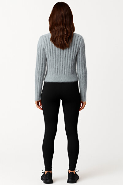 Hayalet Puff Textured Patikka Knitted Soft Women's Sweater – Soft Crew Neck New Season Model