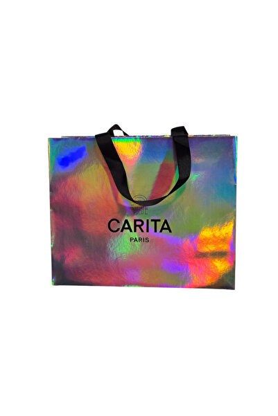 Carita Paris, Geantă de machiaj din material textil, Argintiu, Mărime medie