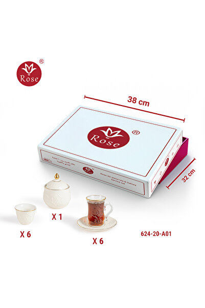 Rose 20-piece tea and coffee serving set with a distinctive classic rose pattern