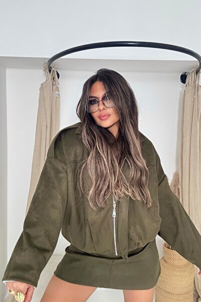 Sohotique By P Jachetă bomber cu aspect de piele de căprioară model Zr kaki