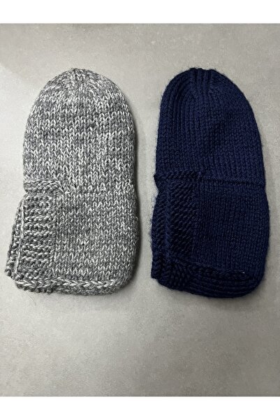 MESKSTORE 2 Çift El Örgüsü Sıcak tutan kışlık Patik 44-45 Numara