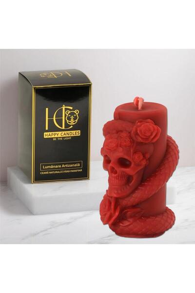 Happy Candles Lumanare din ceara de albine, Skull N' Roses, Halloween
