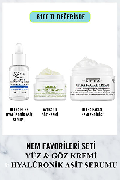 Kiehl's Ultra Pure, Creamy Eye ve Ultra Facial Avokado İçerikli ve Nemlendiri...