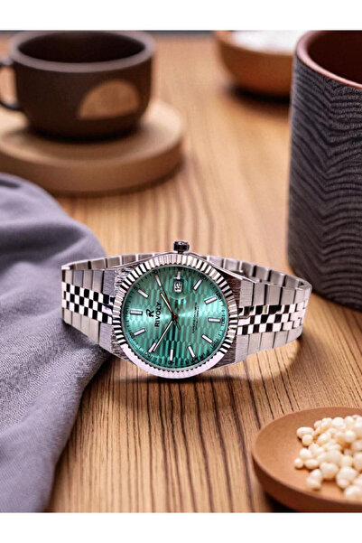 Rivoly Men's stainless steel watch, modern design, waterproof, classic luxury wrist watch.