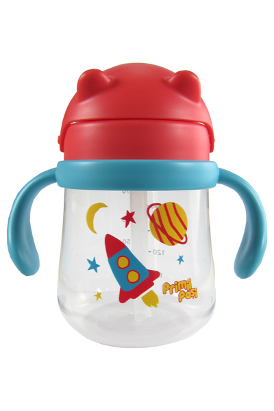 Primii Pasi Sports mug with straw and handles; flip lid; 9L+