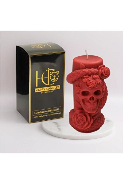 Happy Candles Lumanare parfumata din ceara de soia, Skull N' Roses, Capsuni, ...