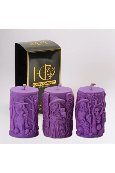 Happy Candles Lumanari parfumate din ceara de soia, Set Vrajitoarele, Scortis...
