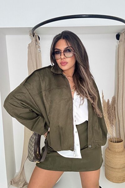 Sohotique By P Jachetă bomber cu aspect de piele de căprioară model Zr kaki