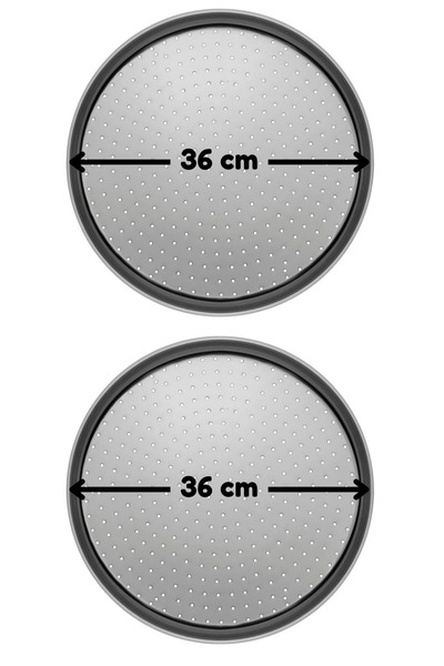 Atlas Mutfak Large Size Perforated Pizza Tray Lahmacun Pita Tray 36 Cm 2 Pieces