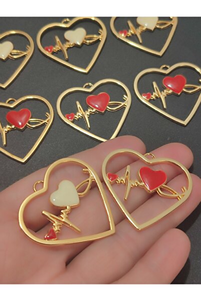 Mutlu Bujiteri Hobi Aksesuar 1 Piece 40 mm Lacquer Plated Metal Heart