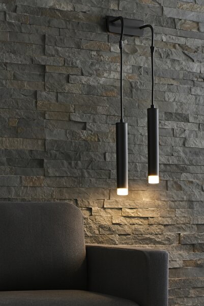 Bozyaka Aydınlatma Sarissa Decorative 2-Piece Metal Wall Sconce Black (Daylight Led Bulbs Included.)