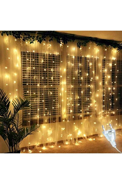SIKS Lumină de Crăciun tip perdea, 3 x 3 m, 300 LED-uri, fir transparent, int...