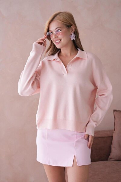 Relax Mode Kadın Polo Yaka Triko Kazak - 12240R