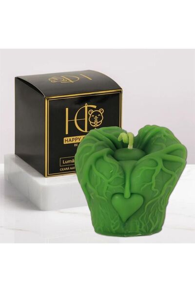 Happy Candles Lumanare din ceara de albine, Inima Bantuita, Model 1, Halloween