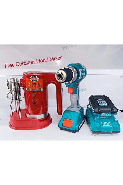 TOTAL Total TOSLI23062 20V Cordless Drill and Mixer Set